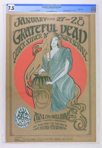 1967 FD-45 Grateful Dead Quicksilver Messenger Service Avalon Ballroom Poster CGC 7.5