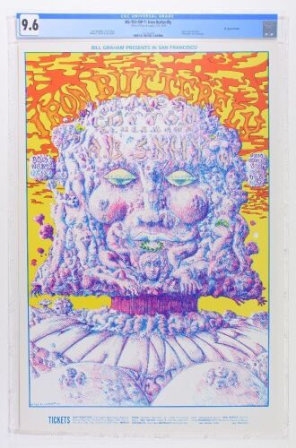 1969 BG-157 Iron Butterfly James Cotton Blues Band Fillmore West Poster CGC 9.6
