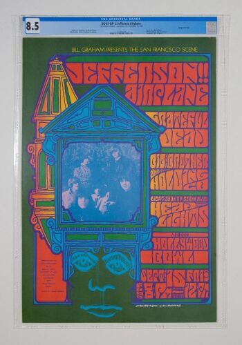 1967 BG-81 Grateful Dead Jefferson Airplane Big Brother Janis Joplin Hollywood Bowl Poster CGC 8.5