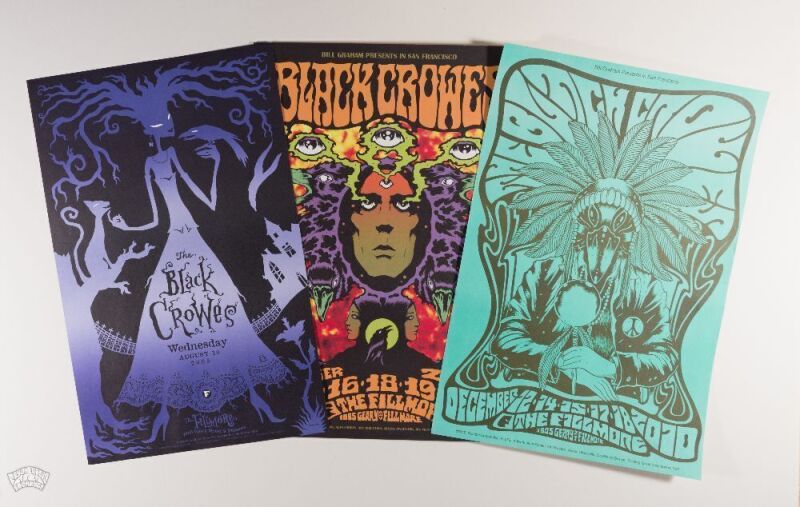 Lot of 3 Black Crowes New Fillmore Posters