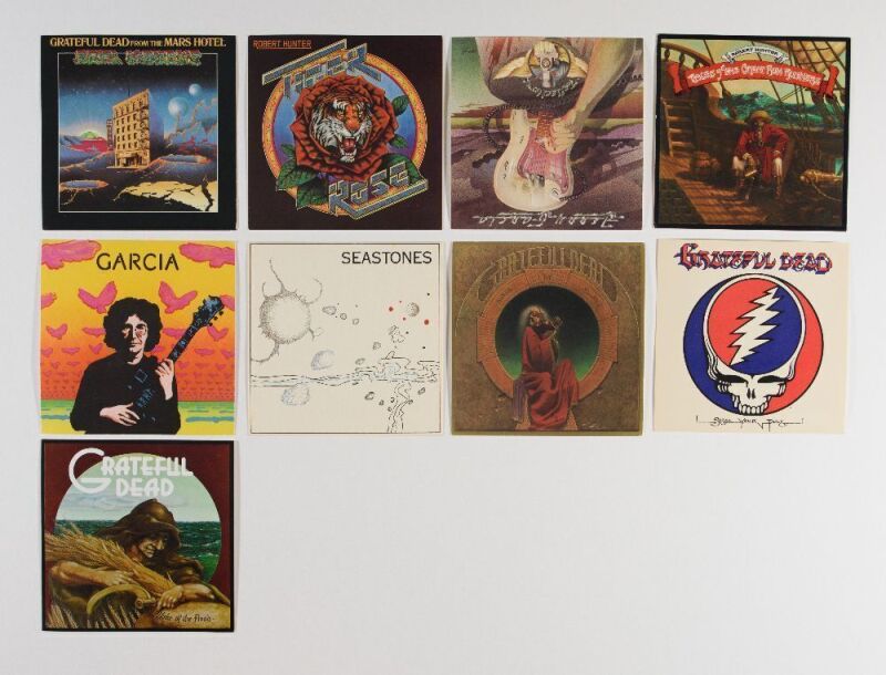 Lot of 9 Vintage Round Records Grateful Dead Jerry Garcia Robert Hunter Promo Cards