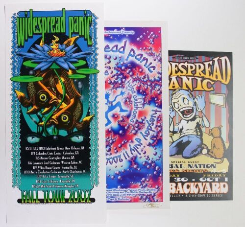 Collection of 3 Widespread Panic Posters All Signed By The Artists Various Grades