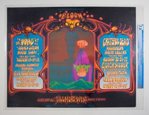 1968 BG-133 Grateful Dead The Who Fillmore West Poster CGC 7.0