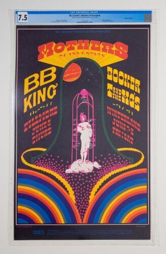 1968 BG-123 Frank Zappa The Mothers B.B. King Winterland & Fillmore Poster CGC 7.5