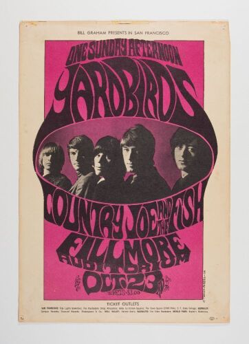 1966 BG-33 The Yardbirds Fillmore Auditorium Poster Extra Fine 63