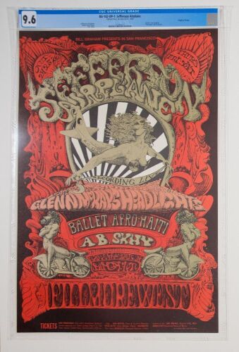 1968 BG-142 Jefferson Airplane Fillmore West Poster CGC 9.6