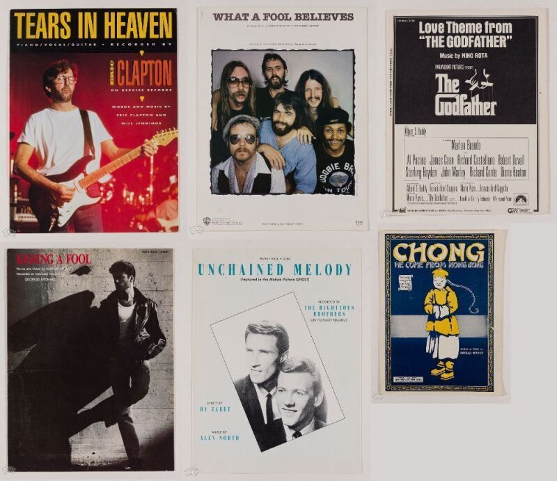 Lot of 6 Pieces Doobie Brothers Eric Clapton George Michael Sheet Music