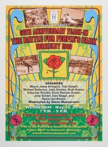 2019 50th Anniversary Teach-In Battle for Peoples Park Poster Near Mint 83