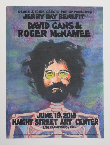 2018 Jerry Day Benefit Haight St. Art Center Signed Peterson Poster Near Mint 87