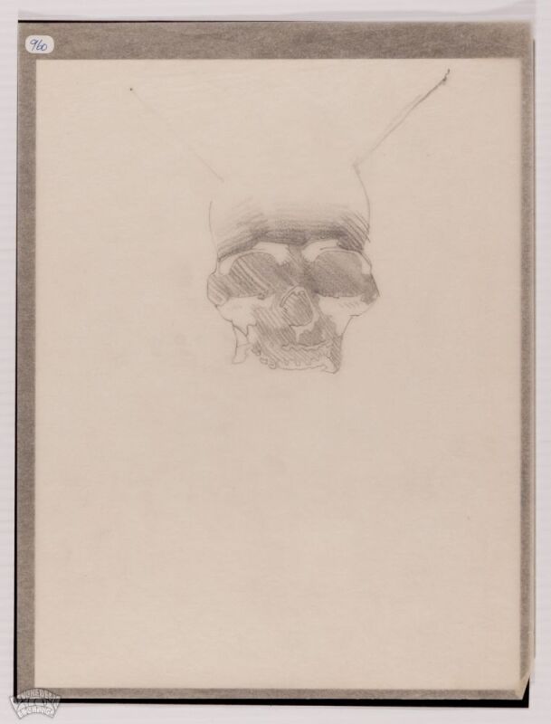 Rick Griffin Skull Original Pencil Drawing Sketch