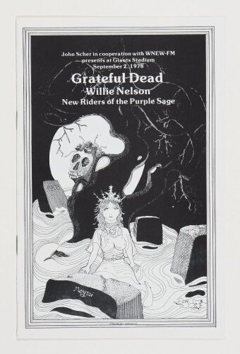 1978 Grateful Dead Willie Nelson NRPS Giants Stadium Program Near Mint 87