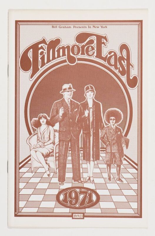 1971 Mott The Hoople Fillmore East Program Near Mint 89