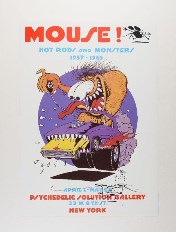 1988 Stanley Mouse Monsters Exhibit Psychedelic Solution Signed Mouse Poster & Handbill Near Mint 89