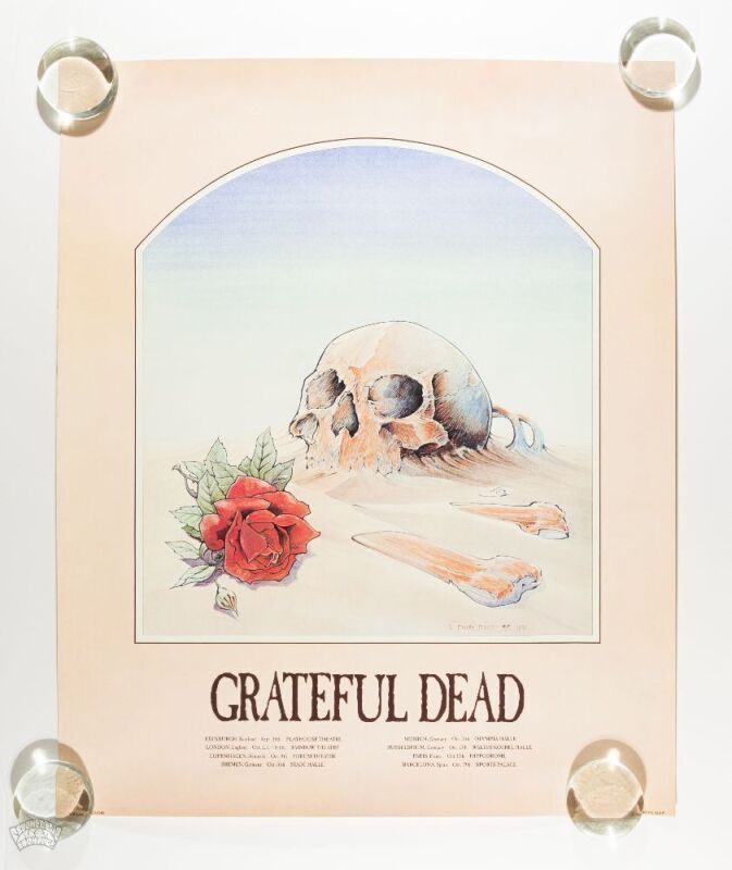 1981 Stanley Mouse Grateful Dead Europe Tour Poster Near Mint 89