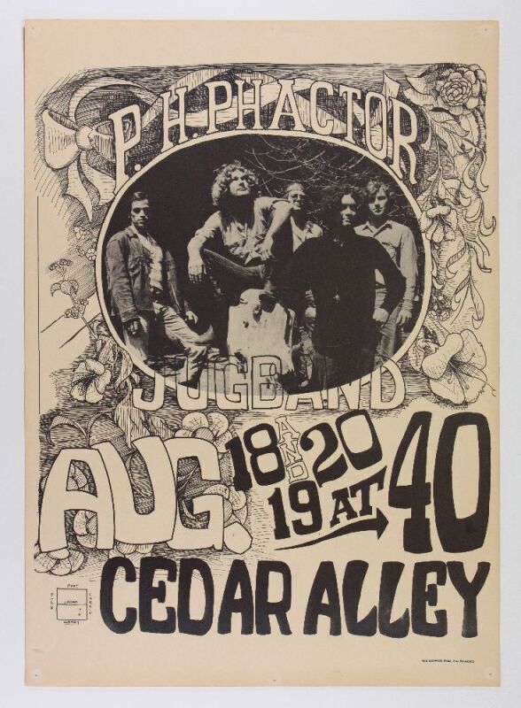 1967 AOR-2.246 P.H. Phactor Jug Band Cedar Alley Poster Excellent 79