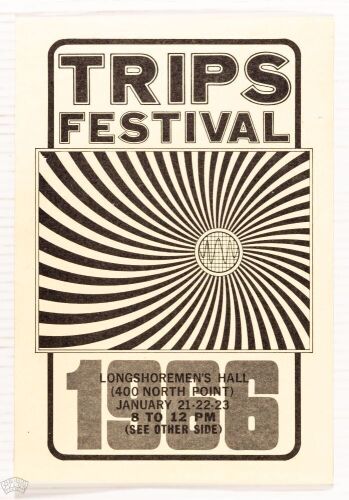 1991 AOR-2.42 Grateful Dead Trips Festival Acid Test Longshoremen's Hall RP Handbill Mint 91