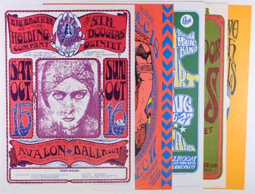 Lot of 5 Family Dog Avalon Ballroom RP Posters