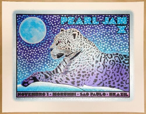 2011 Chuck Sperry Pearl Jam X Estadio do Morumbi Brazil Poster Near Mint 83