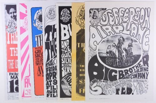 Lot of 7 Popular Wes Wilson Family Dog RP Posters