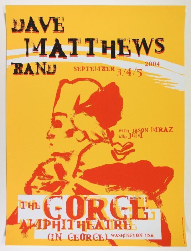 2004 Dave Matthews Band The Gorge Poster Mint 91