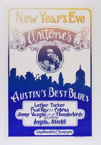 1977 Luther Tucker Antone's New Years Eve Poster