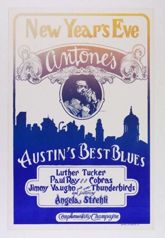 1977 Luther Tucker Antone's New Years Eve Poster