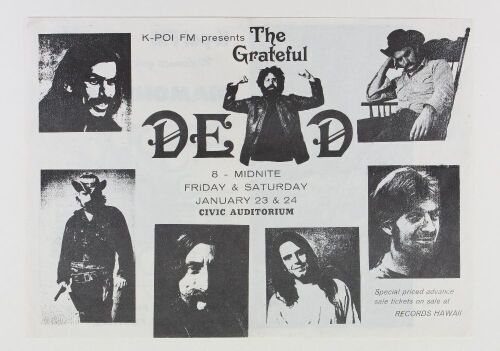 1970 Grateful Dead Civic Auditorium Honolulu Program