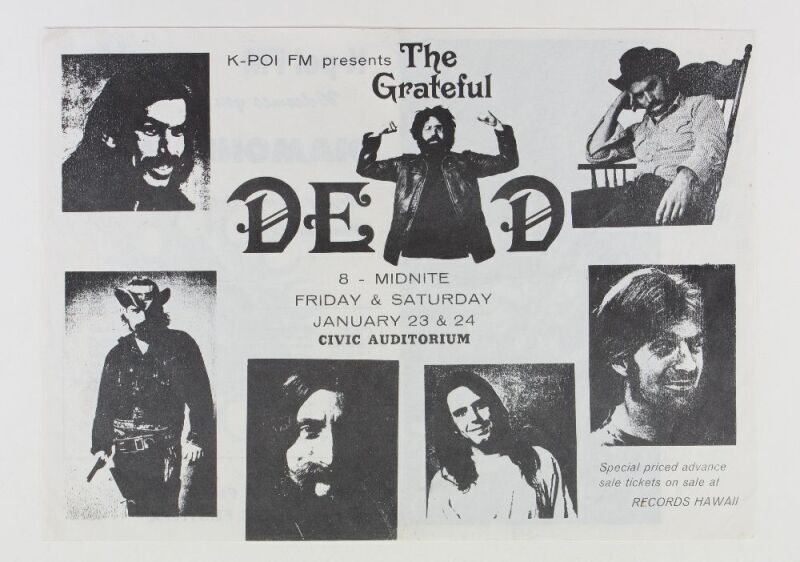 1970 Grateful Dead Civic Auditorium Honolulu Program