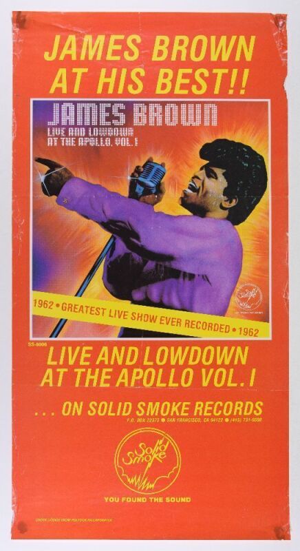 1980 James Brown Live and Lowdown at the Apollo Vol.1 Promotional Poster