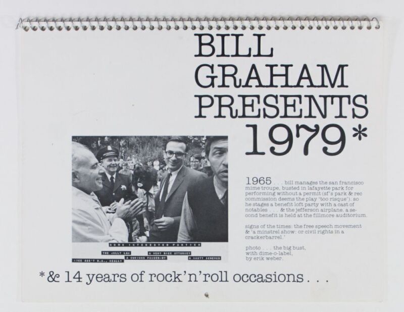 1979 Bill Graham Presents Calendar
