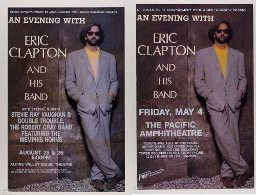 Lot of 2 Eric Clapton Posters Near Mint 89