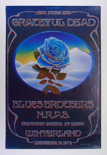 1978 AOR-4.38 Grateful Dead Winterland NYE Blue Rose Poster Extra Fine 63