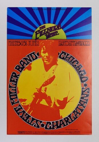 1969 BG-175 Steve Miller Band Chicago Fillmore West Poster Excellent 75