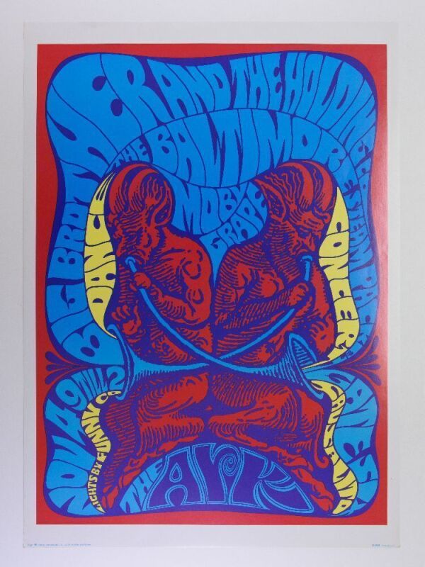 1967 AOR-2.310 Moby Grape Big Brother Janis Joplin The Ark RP Poster Excellent 77