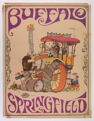 1968 David Schiller Buffalo Springfield Sparta Graphics Headshop Poster Extra Fine 63