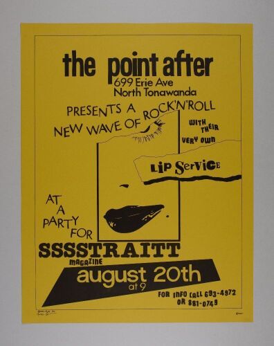 1977 Lip Service The Point After Signed Elias Poster Near Mint 83