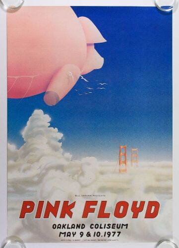 1977 AOR-4.47 Pink Floyd Oakland Coliseum Poster Excellent 79