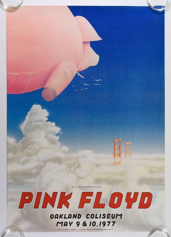 1977 AOR-4.47 Pink Floyd Oakland Coliseum Poster Excellent 79