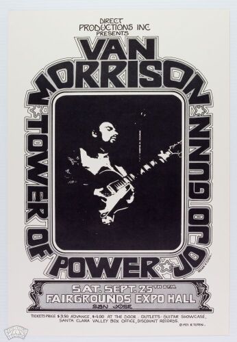 1971 Van Morrison JoJo Gunn Tower of Power San Jose Fairgrounds Expo Hall Poster Mint 91