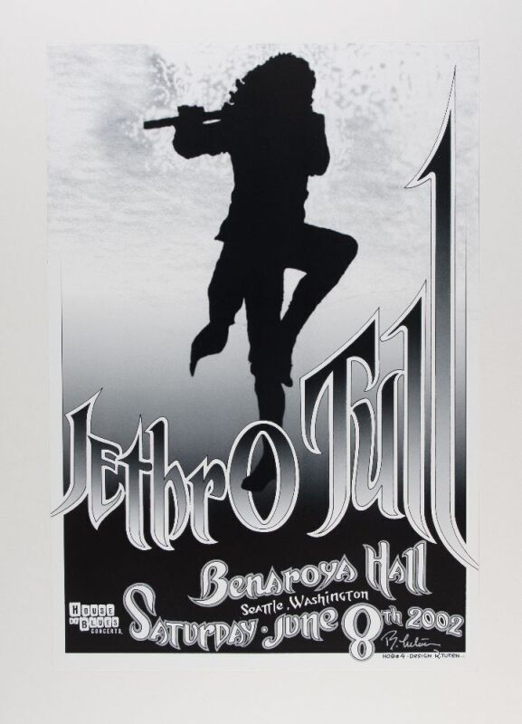 2002 Jethro Tull Benaroya Hall Seattle Signed Tuten Poster Near Mint 89