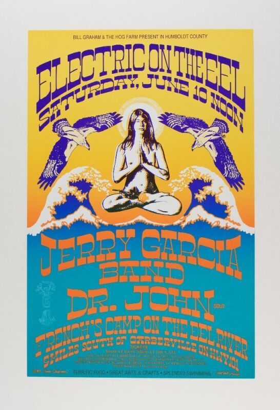1989 Jerry Garcia Band Dr John French's Camp Electric on the Eel Poster Mint 91