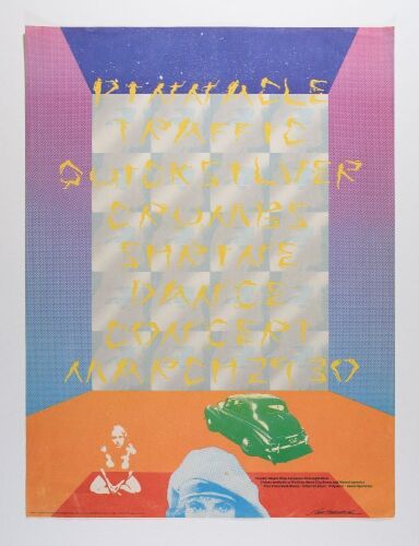 1968 AOR-3.67 Traffic Quicksilver Shrine Auditorium Poster Extra Fine 69