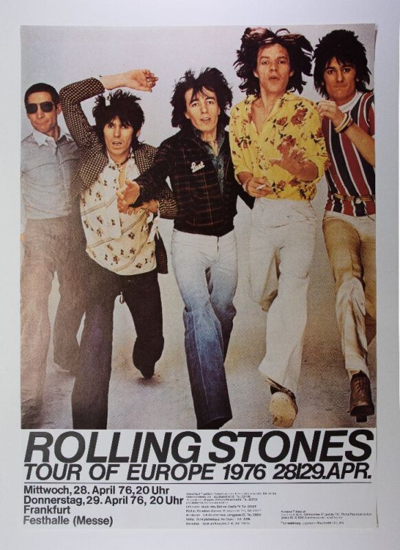 1976 Rolling Stones Festhalle Frankfurt Germany Poster Near Mint 87