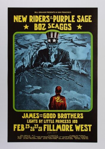 1971 BG-271 New Riders of the Purple Sage Fillmore West Poster Near Mint 85