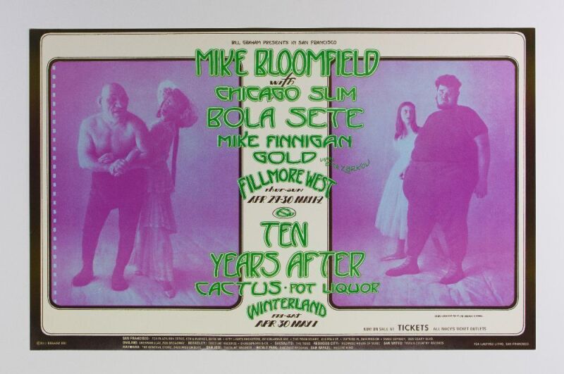 1971 BG-278 Mike Bloomfield Fillmore West Poster Near Mint 81