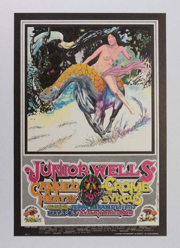 1968 FD-117 Junior Wells Canned Heat Avalon Ballroom Poster Near Mint 89