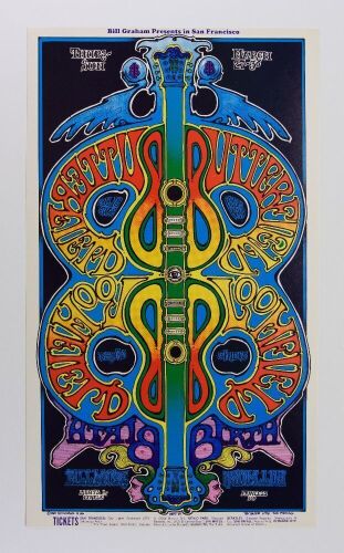 1969 BG-166 Butterfield Blues Fillmore West Poster Excellent 79