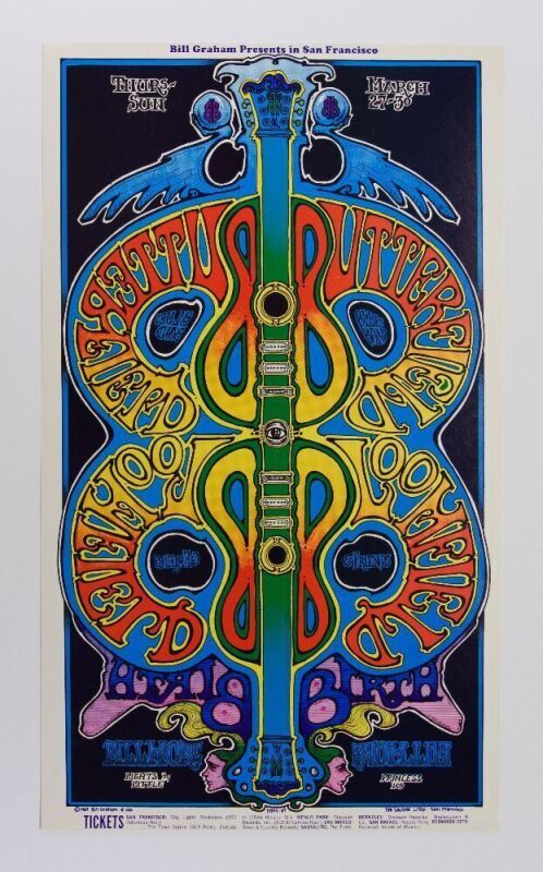 1969 BG-166 Butterfield Blues Fillmore West Poster Excellent 79