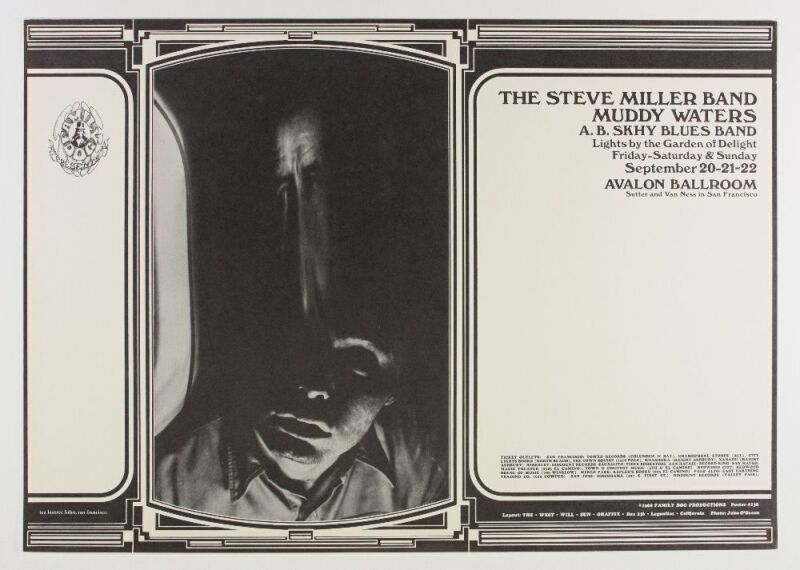 1968 FD-138 Steve Miller Band Avalon Ballroom Poster Near Mint 81