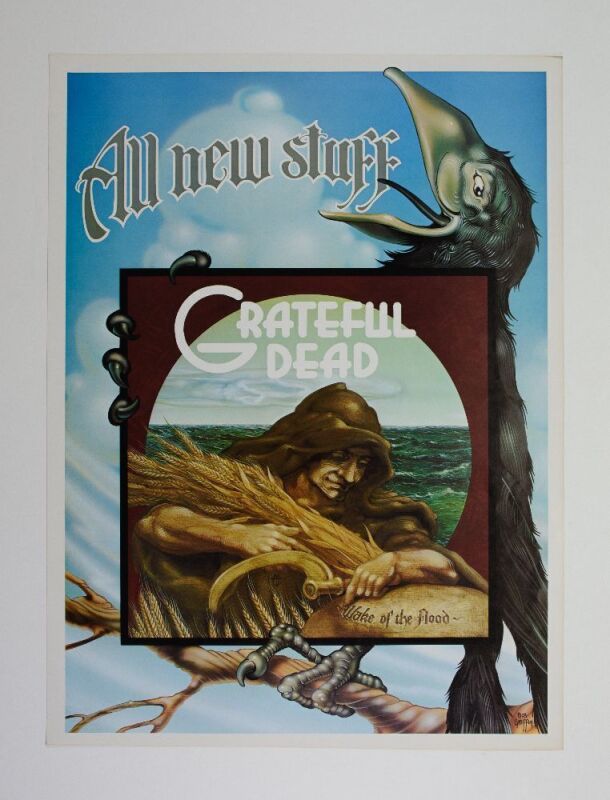 1973 Rick Griffin Grateful Dead Wake of the Flood Promotional Poster Excellent 79